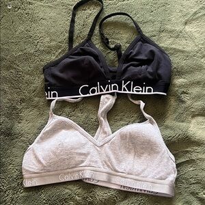 Calvin Klein Black and Gray Bralette Duo